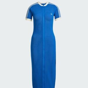 ADIDAS ORIGINALS PREMIUM CROCHET DRESS / BLUE / SMALL